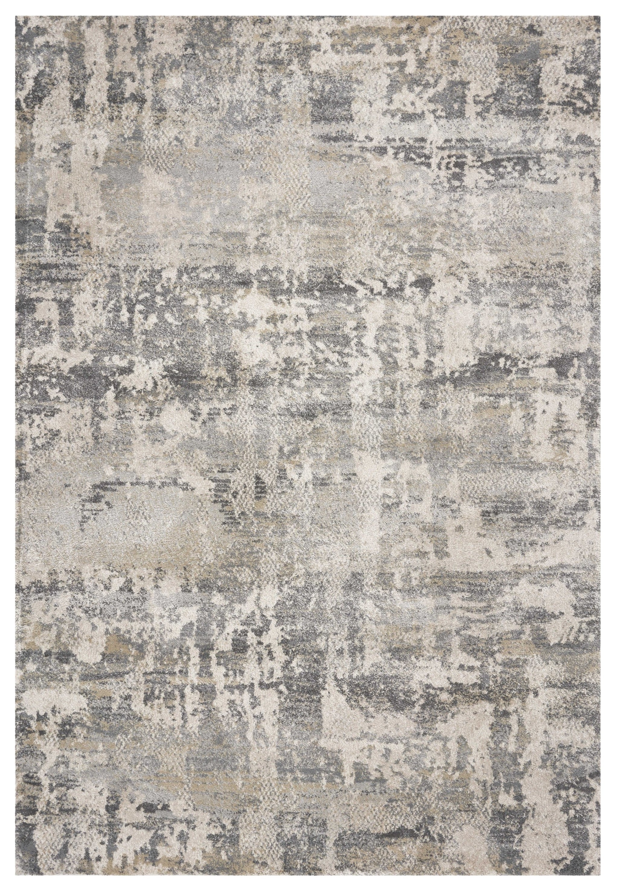 5' X 8' Gray And Tan Abstract Area Rug