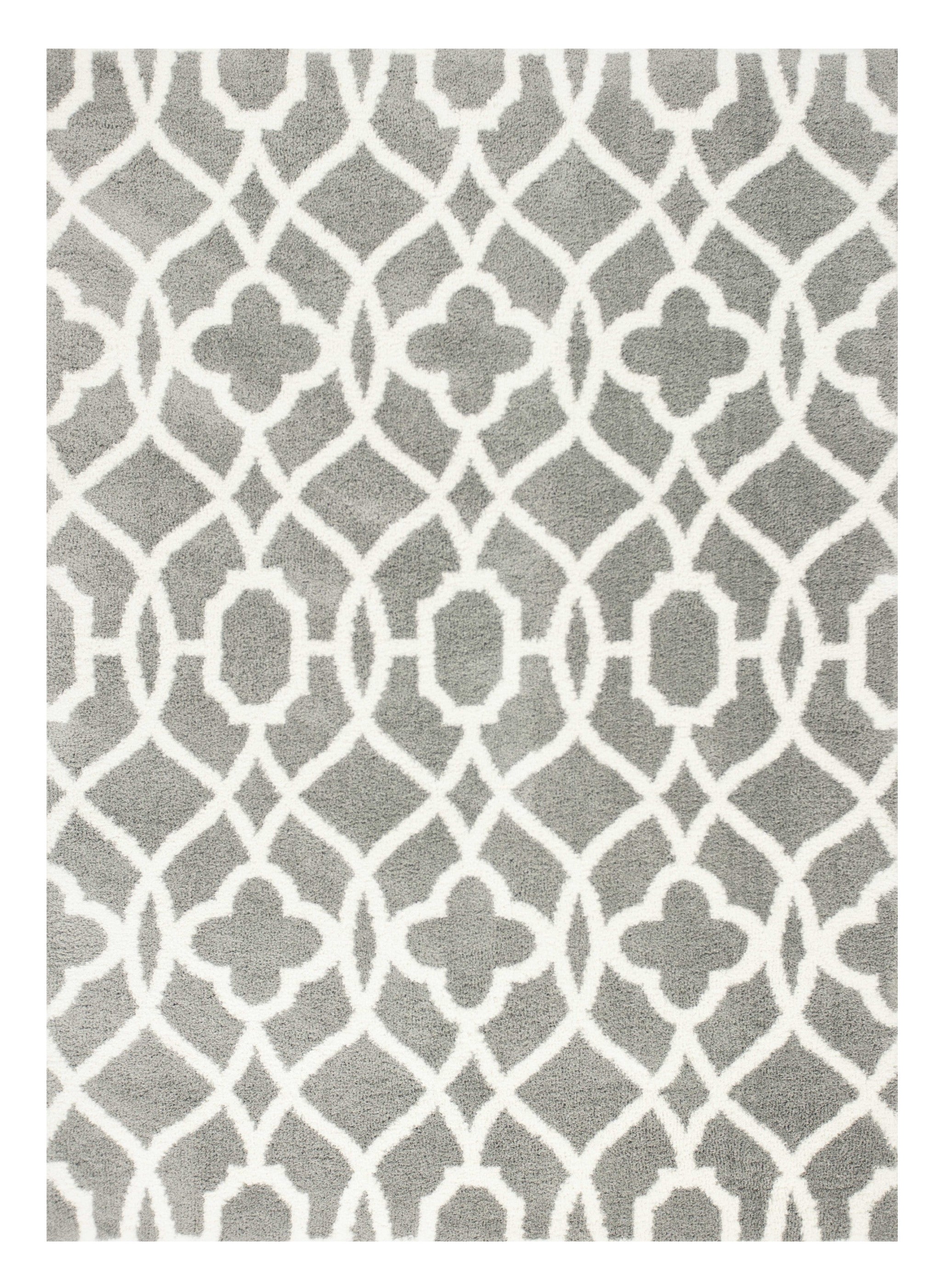 5' X 8' Gray And Ivory Ogee Area Rug