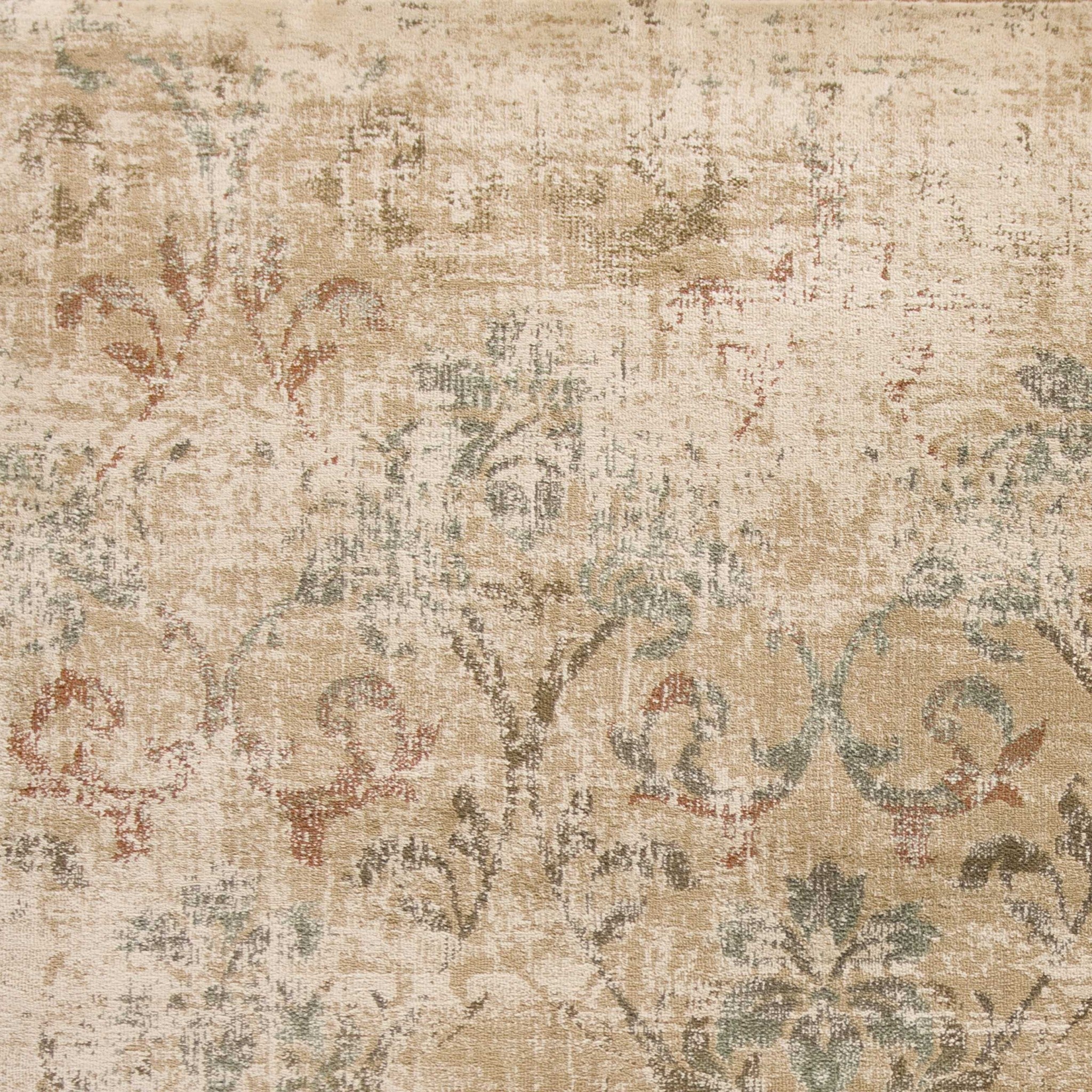 3' X 5' Champagne And Beige Damask Area Rug