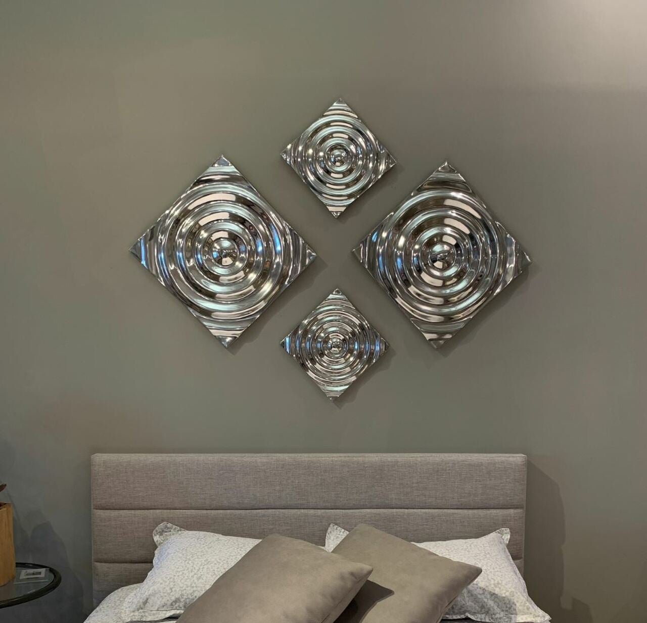 12" X 12" Silver Metallic Buffed Aluminum Abstract Wall Decor