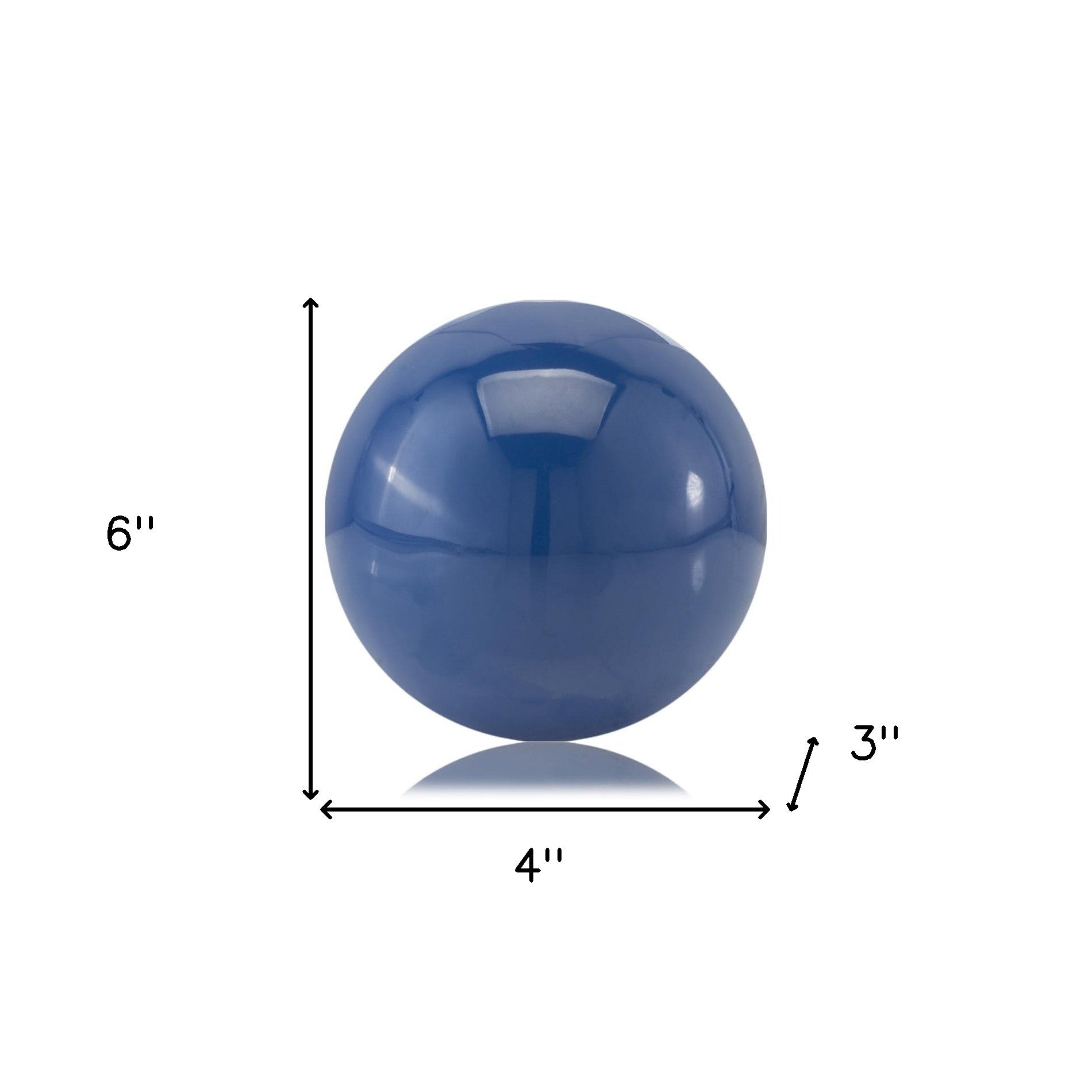 Classic 3" Blue Enameled Aluminum Decorative Sphere