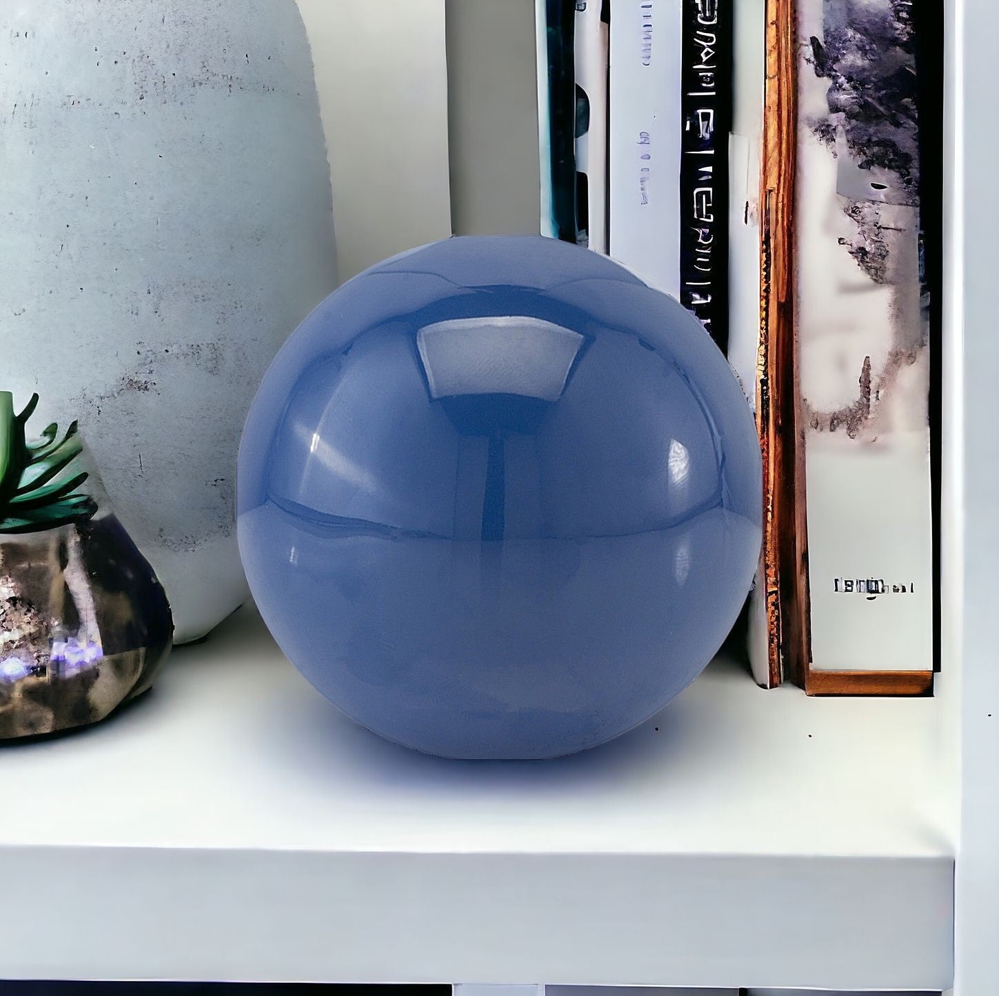 Classic 3" Blue Enameled Aluminum Decorative Sphere