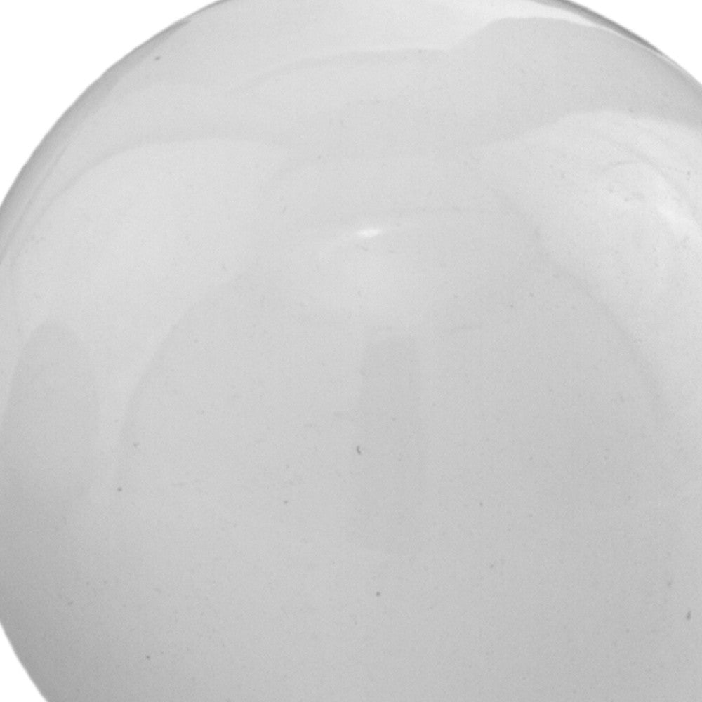 3" White Aluminum Decorative Orb Tabletop Sculpture