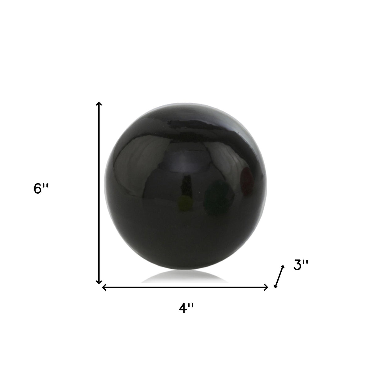 3" Black Enameled Aluminum Decorative Sphere