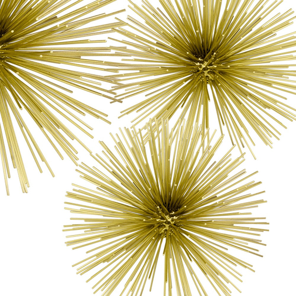 8" Gold Metal Sea Urchin Spiky Sphere