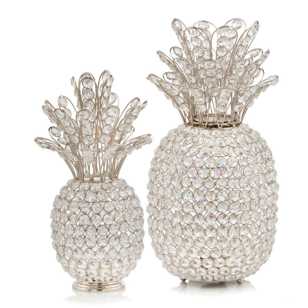 13" Silver Metal Decorative Pineapple