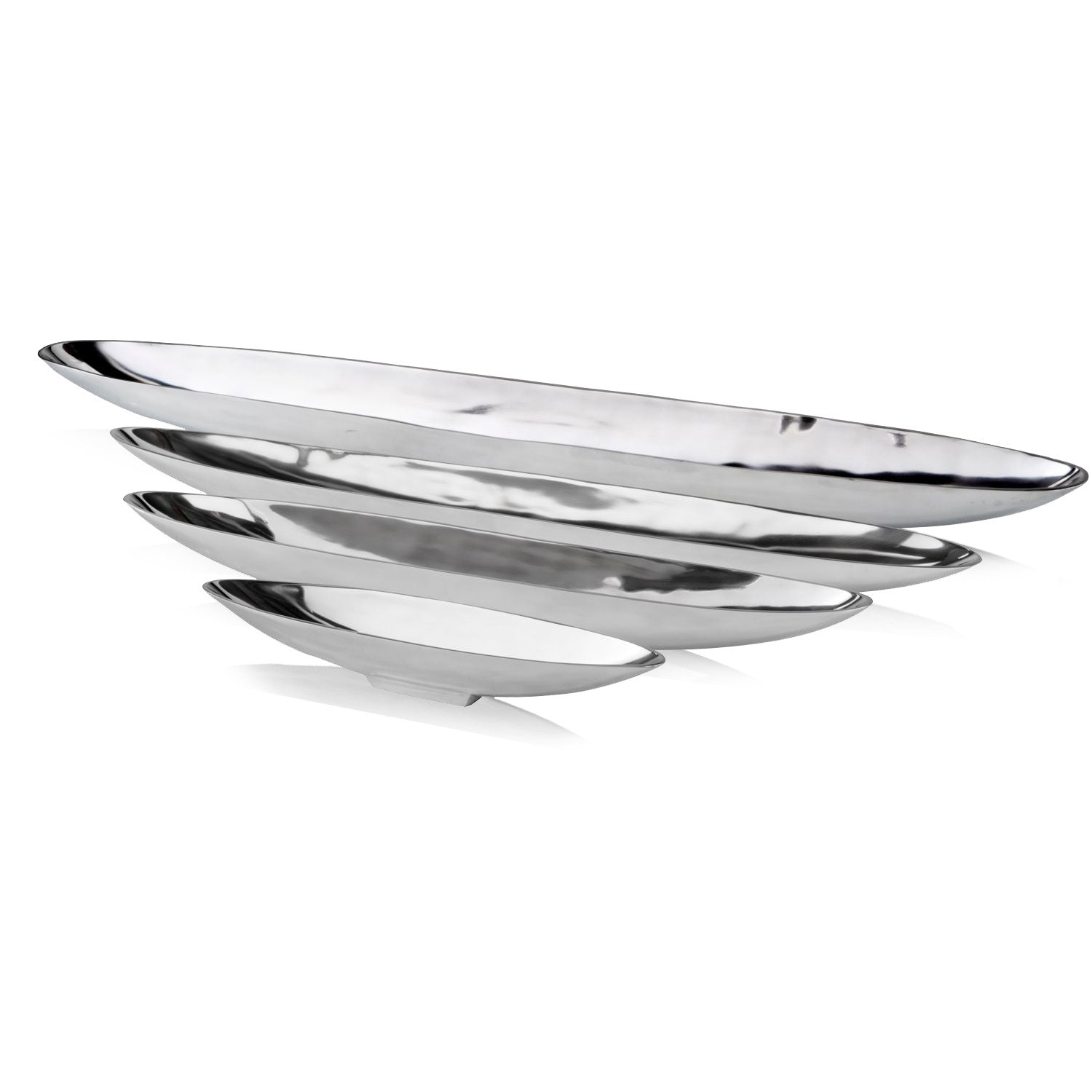 20" Contempo Shiny Silver Short Boat Tray