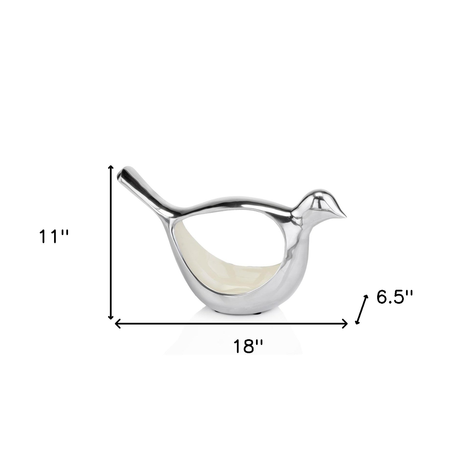 6.5" X 18" X 11" Buffed Large Dove Bowl