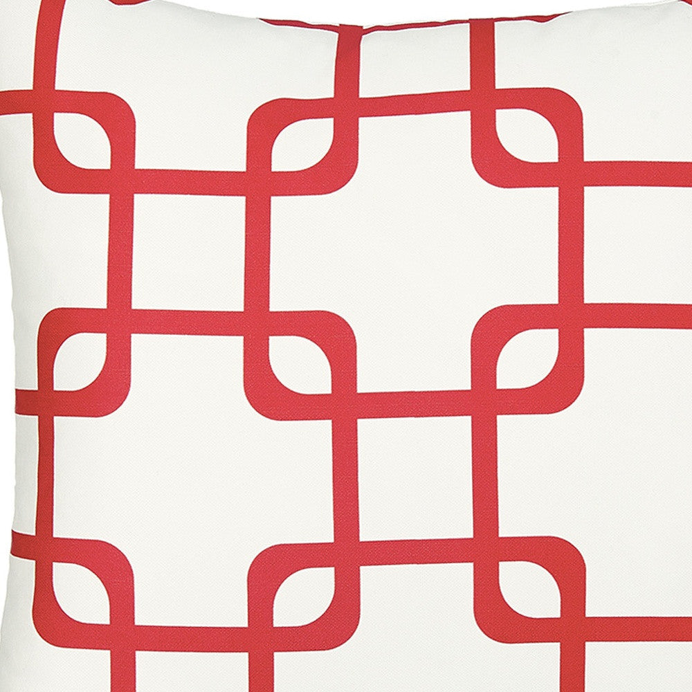 18" Red and White Throw Pillow Cover