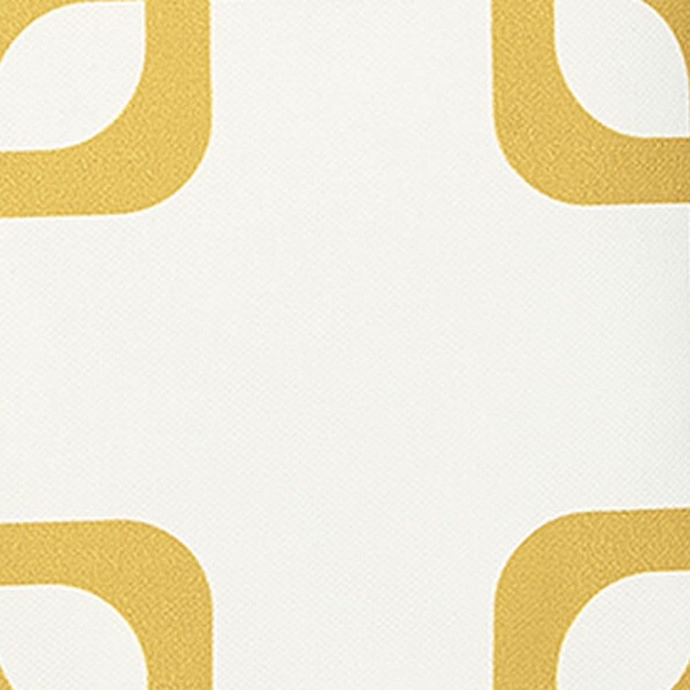 18" Yellow and White Throw Pillow Cover