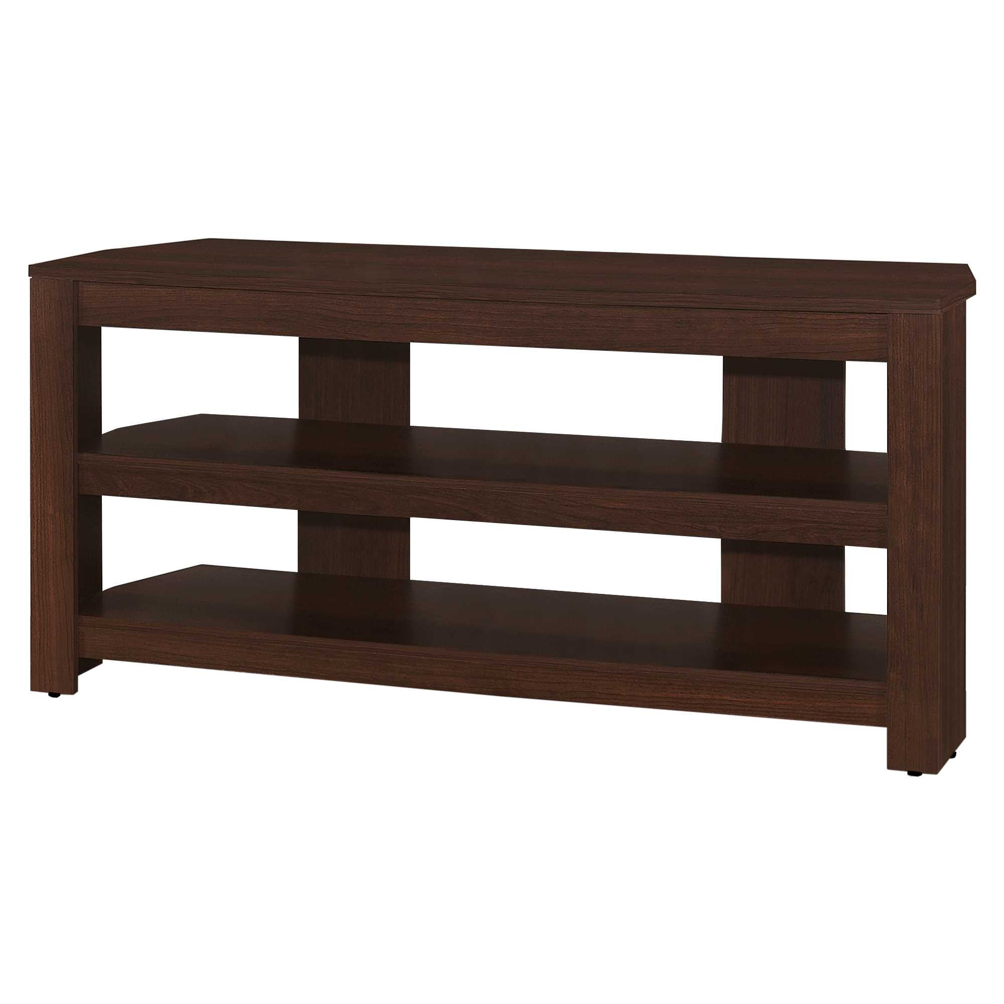 16" Dark Brown Particleboard Open Shelving TV Stand