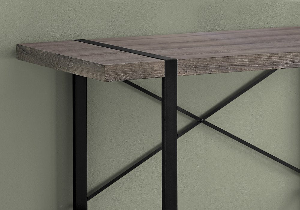 49" Taupe and Black Computer Desk