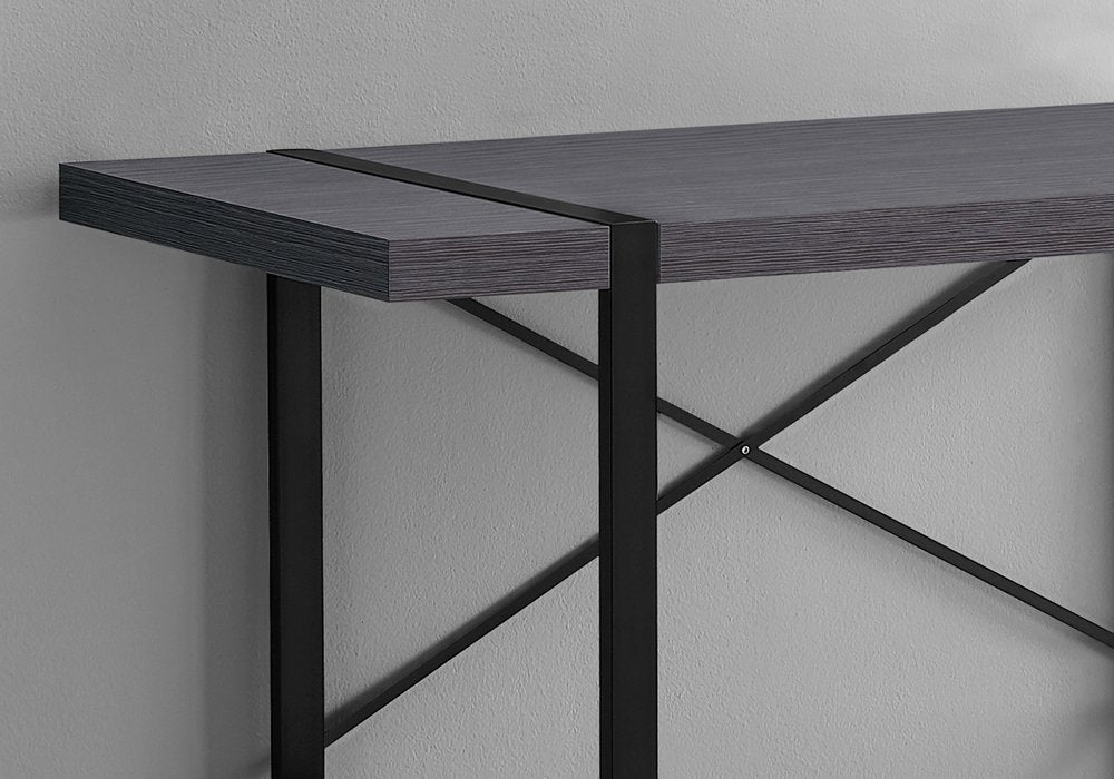 49" Gray and Black Computer Desk