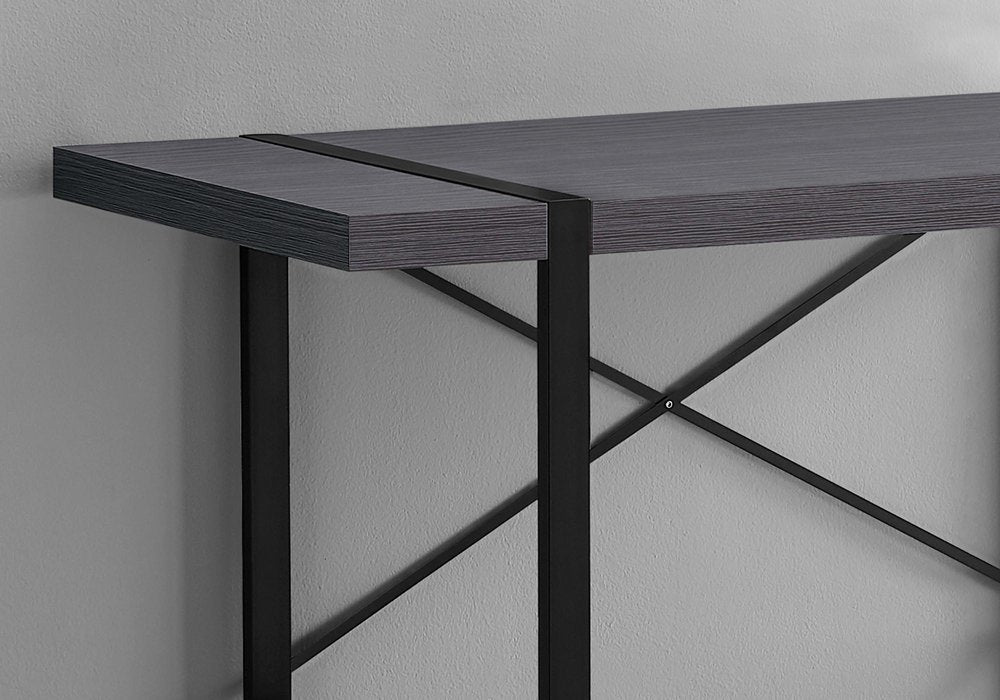 49" Gray and Black Computer Desk