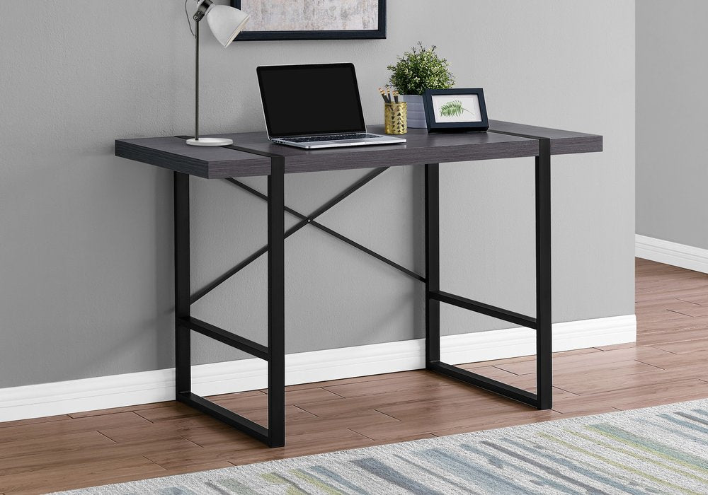 24" Gray and Black Computer Desk
