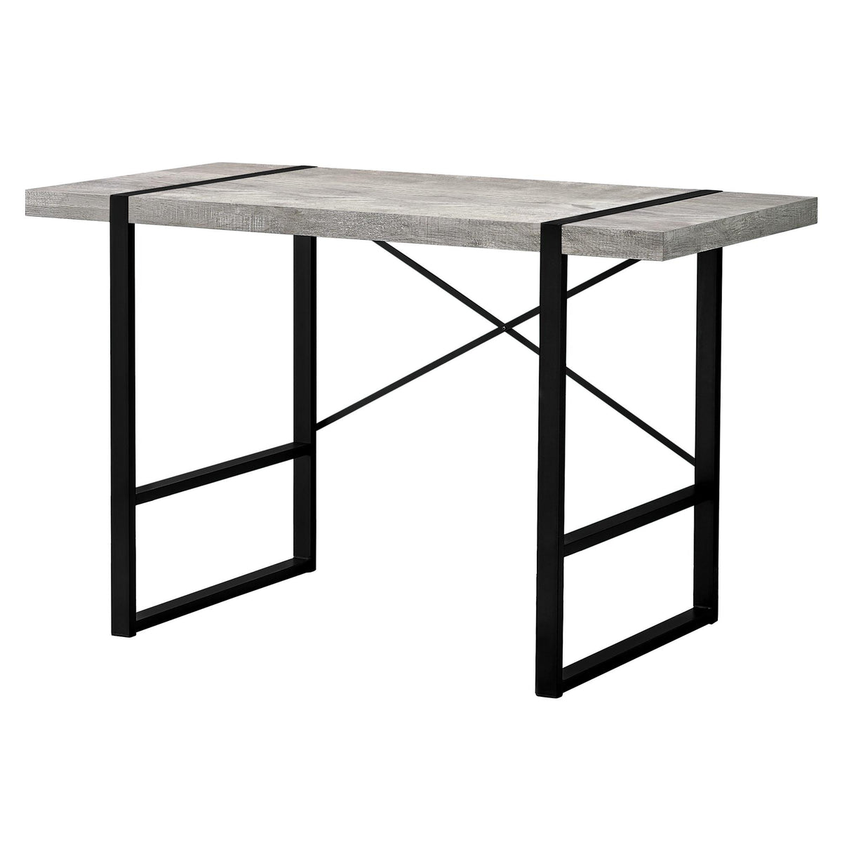 49" Gray and Black Computer Desk