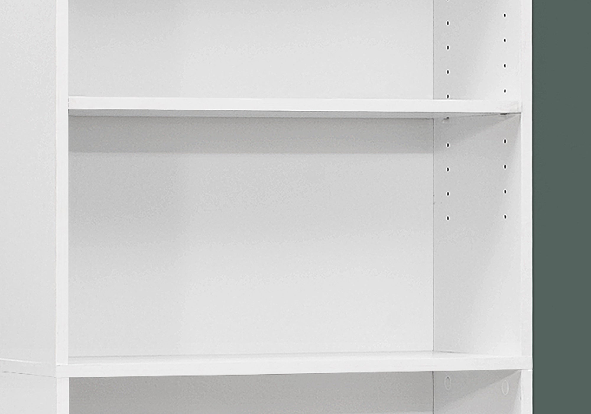 71" White Wood Adjustable Bookcase
