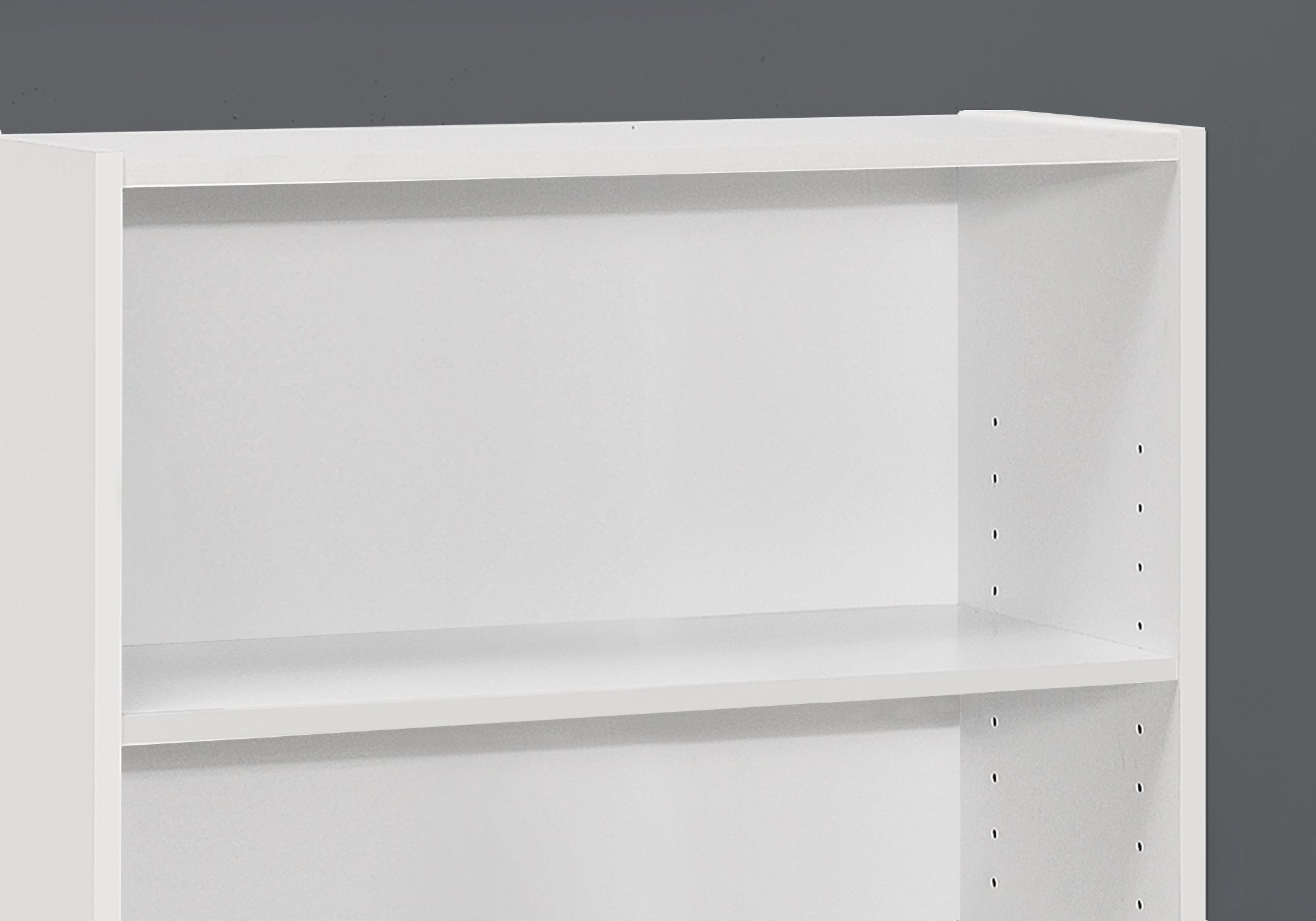 36" White Wood Adjustable Bookcase