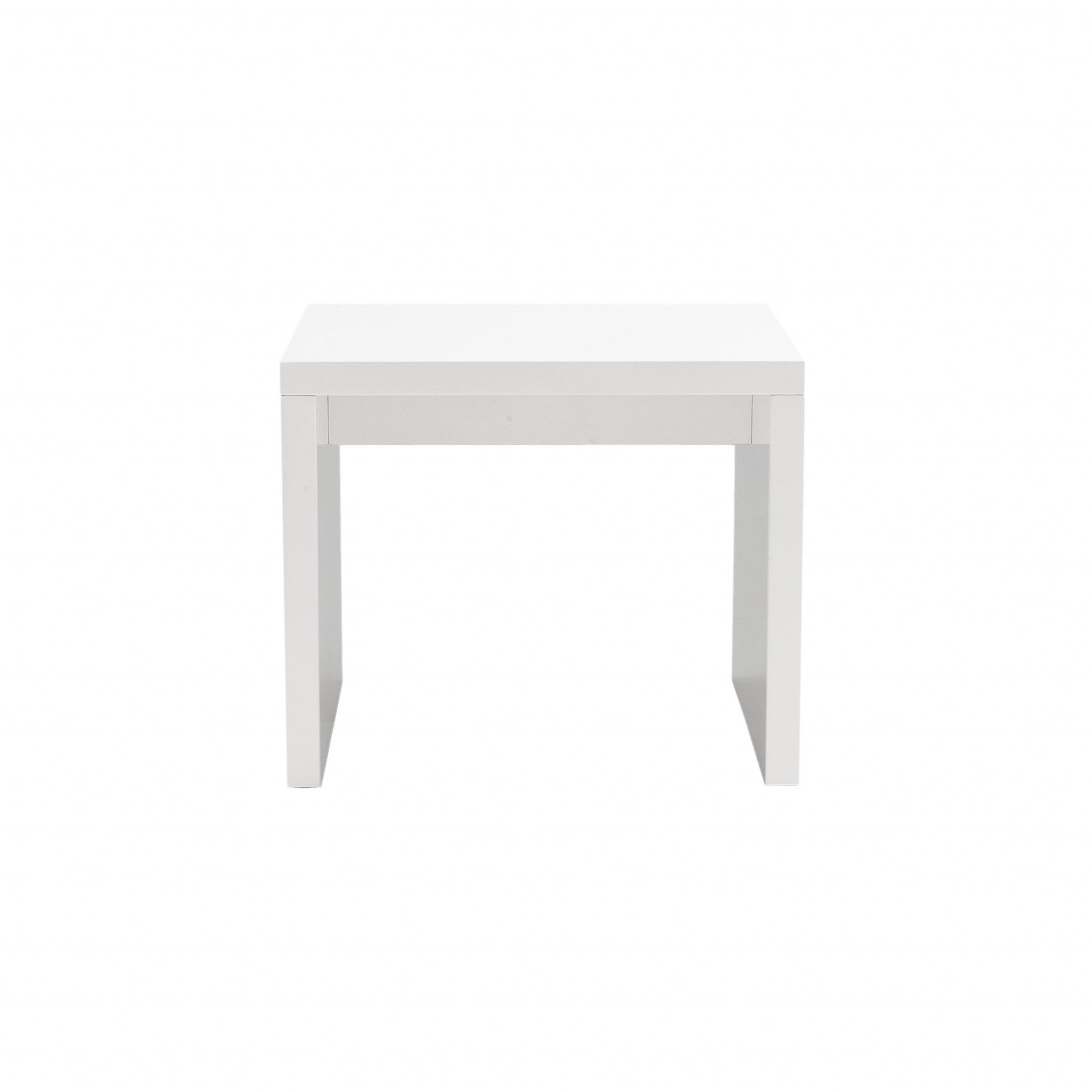 20" White Square End Table
