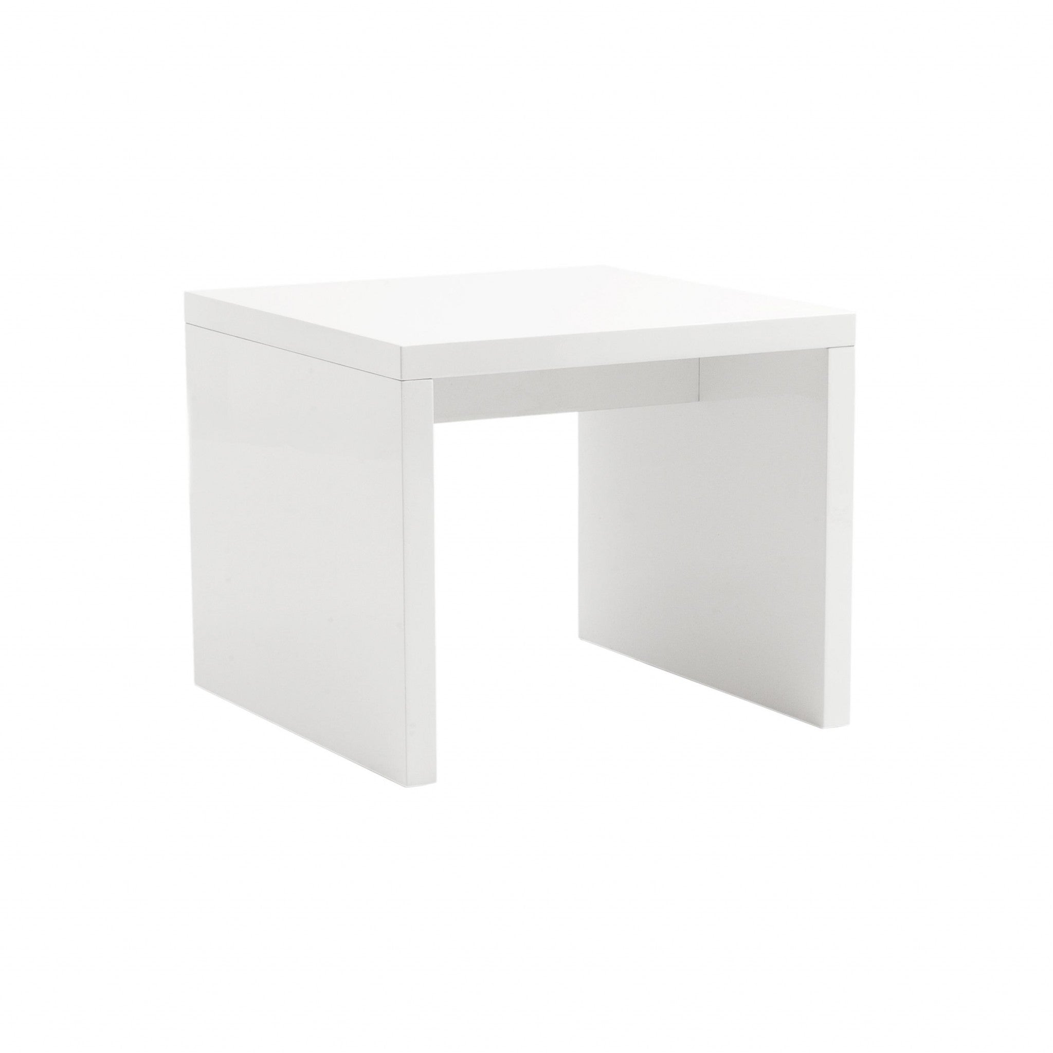 20" White Square End Table