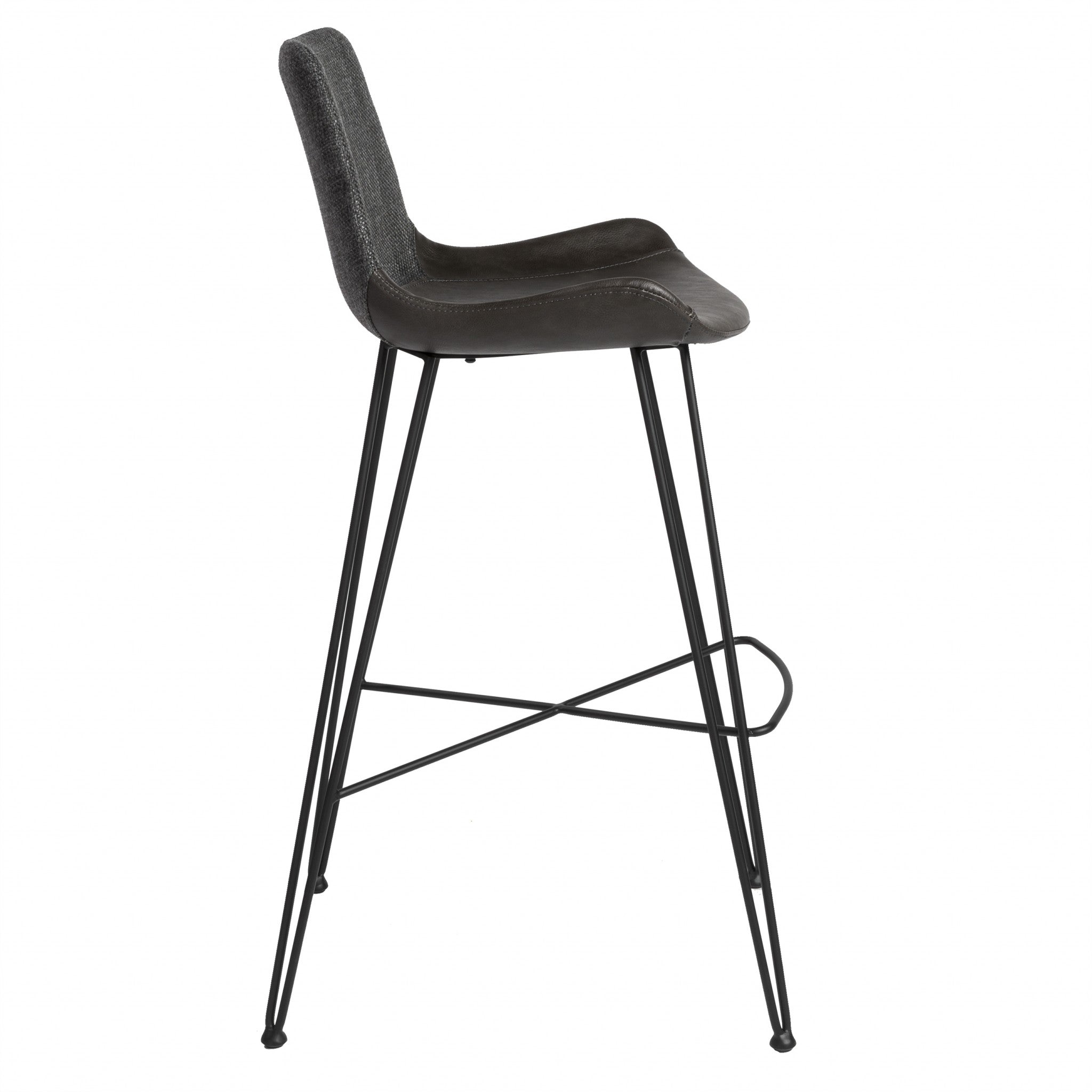 30" Gray Steel Bar Height Bar Chair