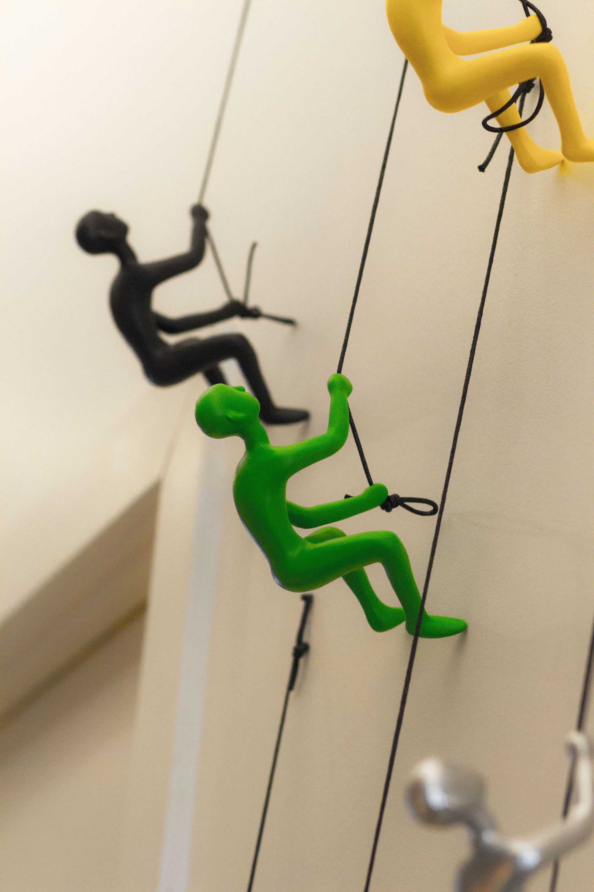 6" Green Unique Climbing Man With Rope Wall Art