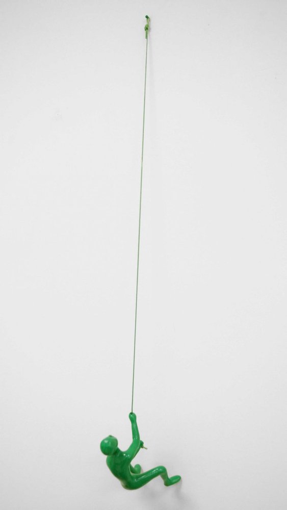 6" X 3" Green Resin Climbing Man Hanging Dimensional Sculpture