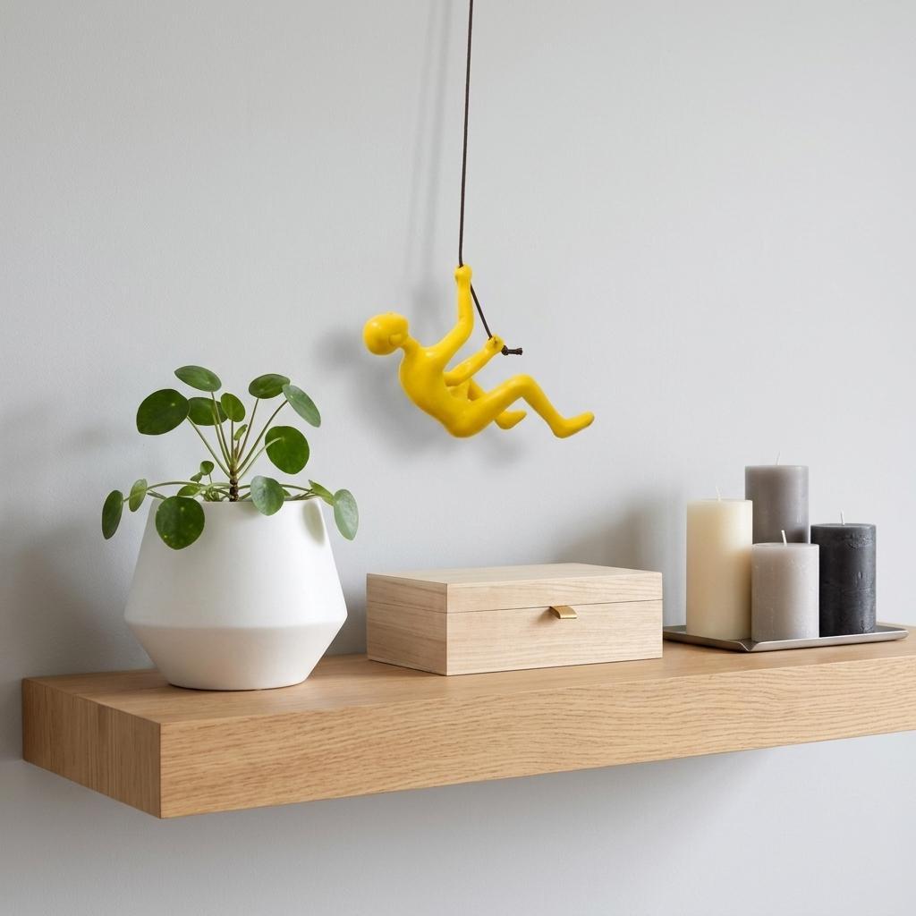 6" X 3" Yellow Resin Novelty Hanging Dimensional Sculpture