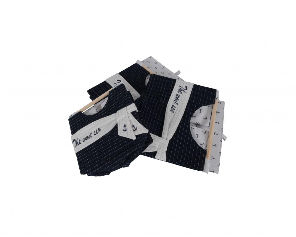 Set of Three Blue Fabric