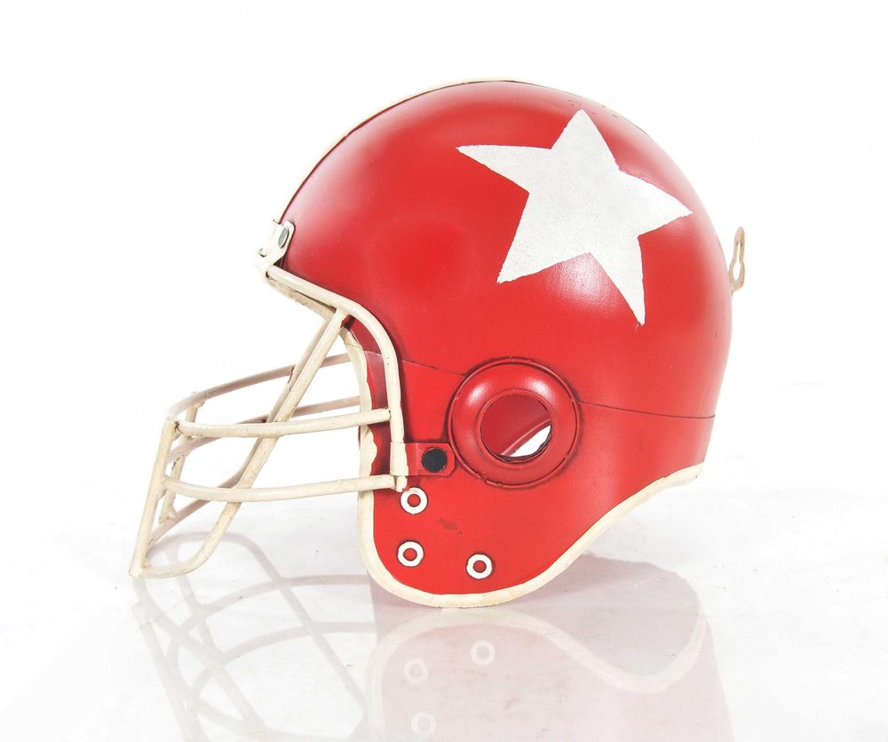 9" Red And White Metal Hand Painted Figurine