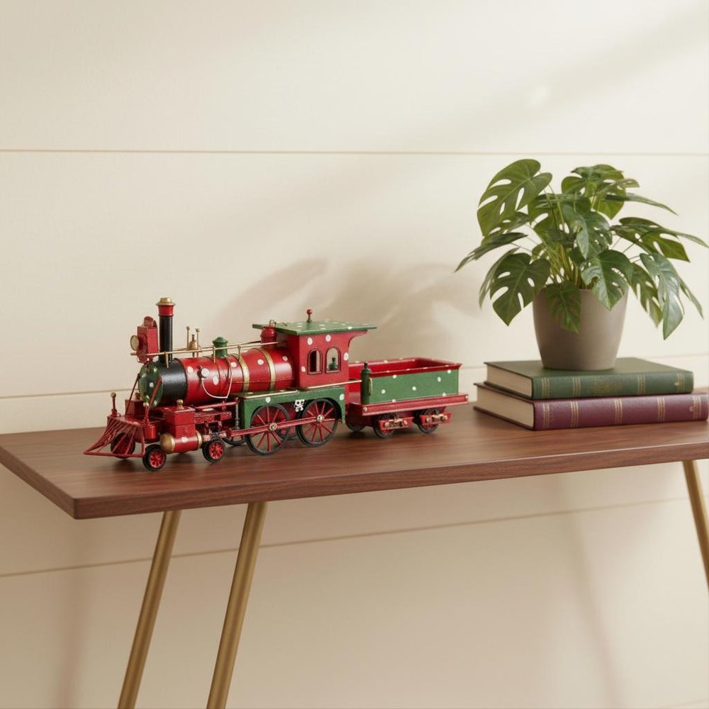 Handmade Tin Christmas Train Model