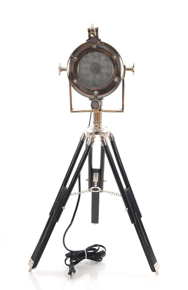 Silver Metal Tripod Floor Lamp With Metal Shade