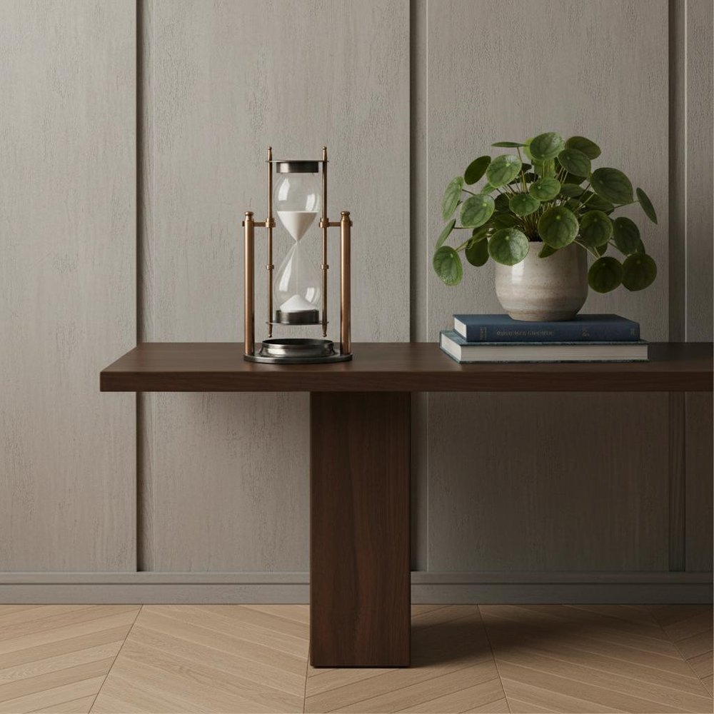 4.5" X 4.5" X 8.5" Brass Revolving Sandtimer