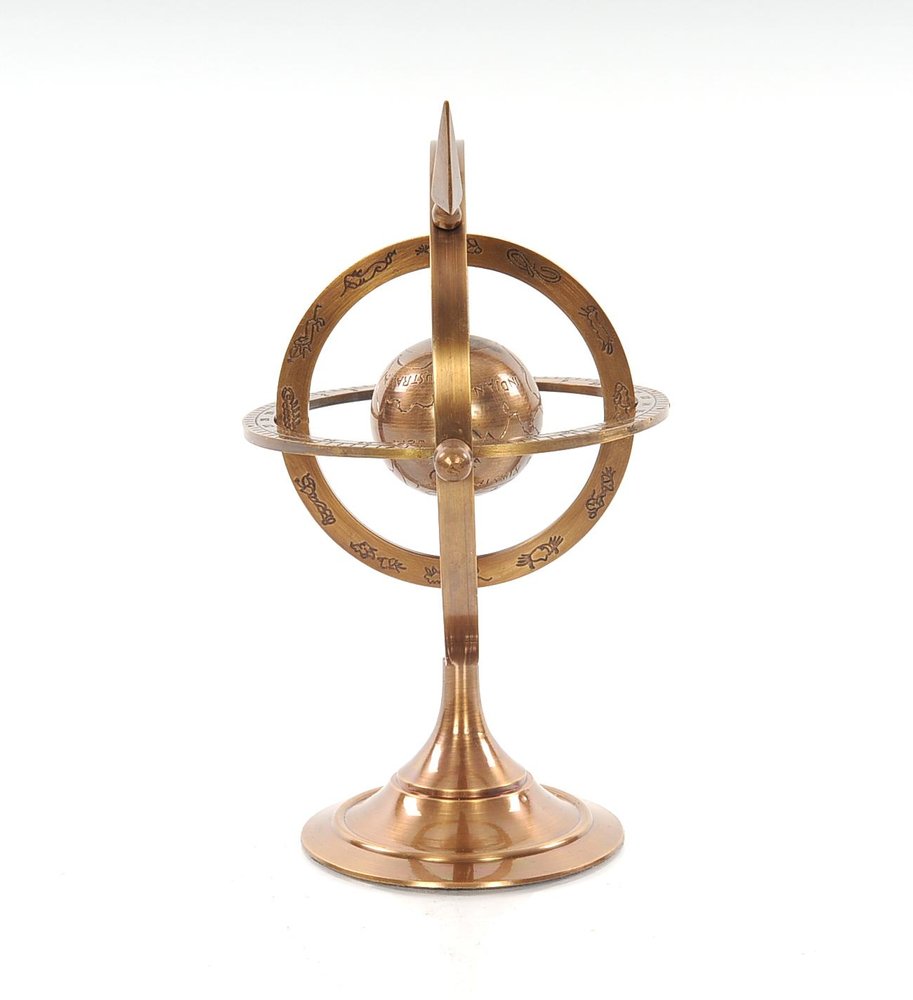 9" Brass Metal Hand Painted Figurine