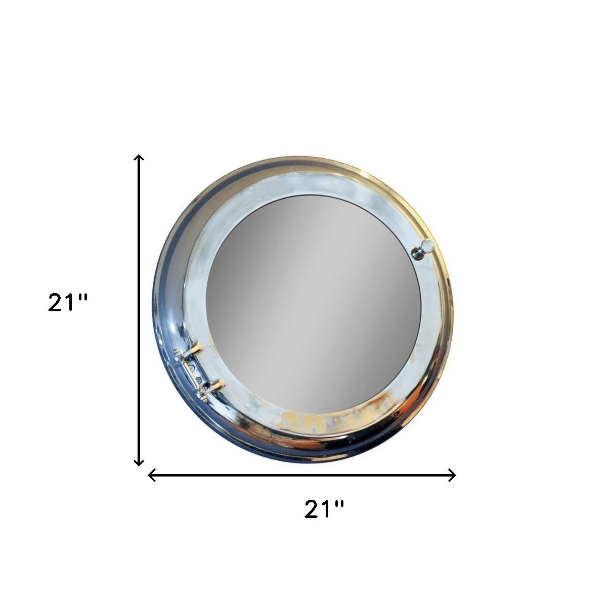 21" Silver Round Aluminum Framed Accent Mirror