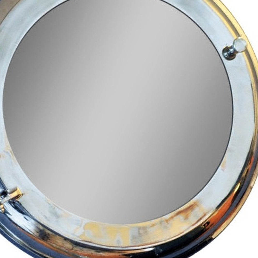 21" Silver Round Aluminum Framed Accent Mirror
