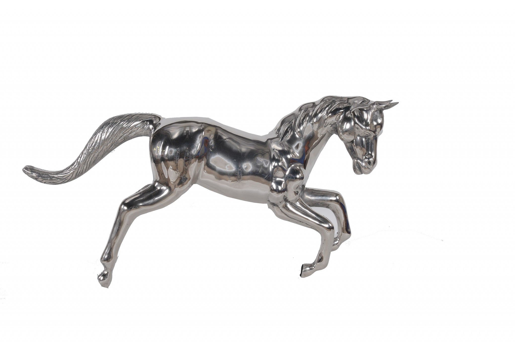 Large Silver Horse Statue