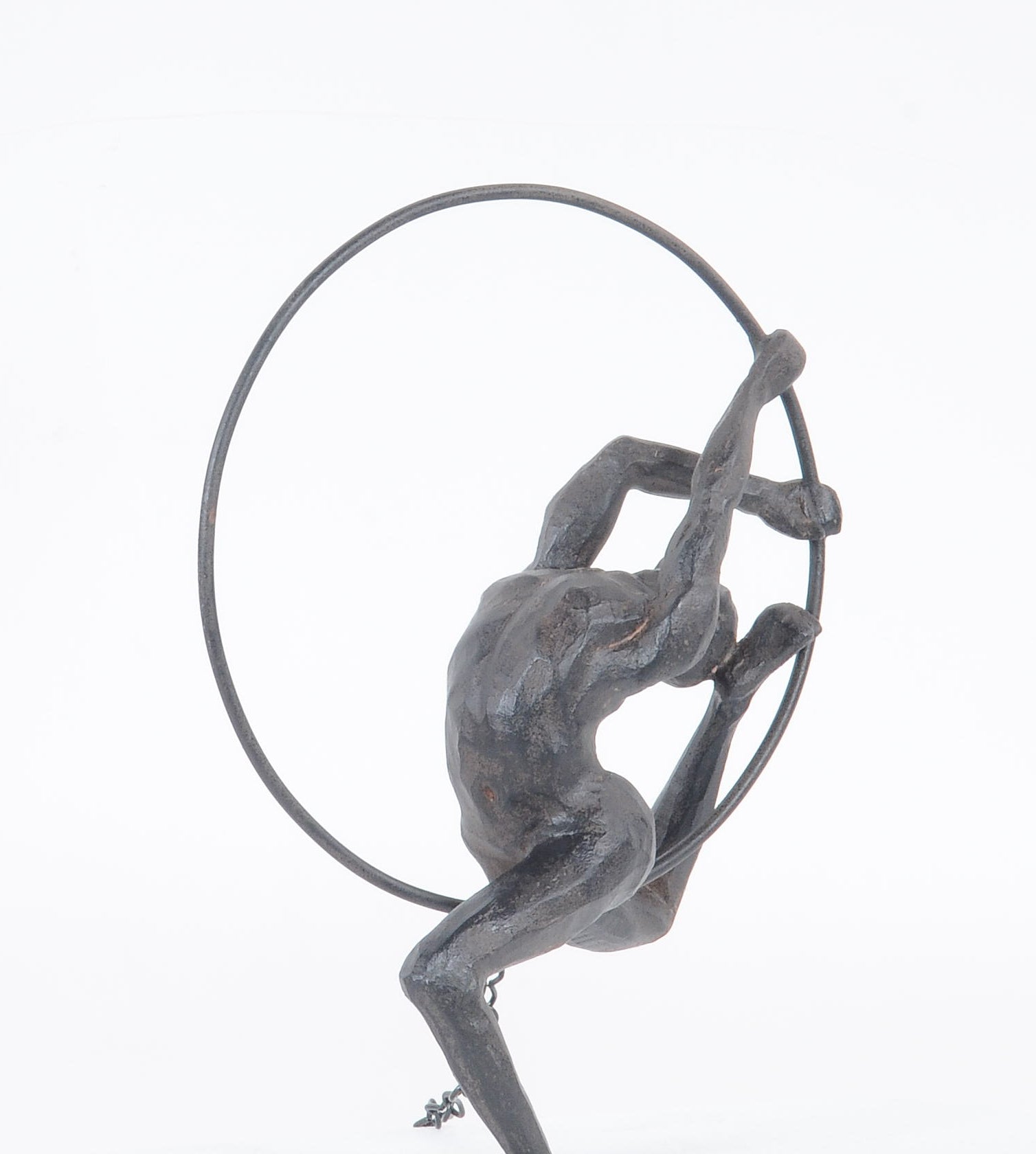 Athletic Man Hanging Ring Sculpture