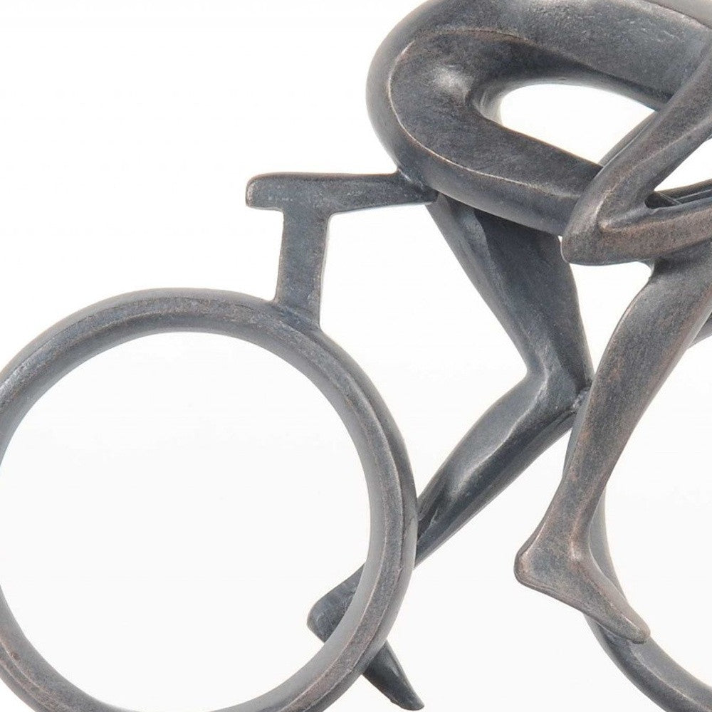 Minimalist Cyclist Cement Finish Statue