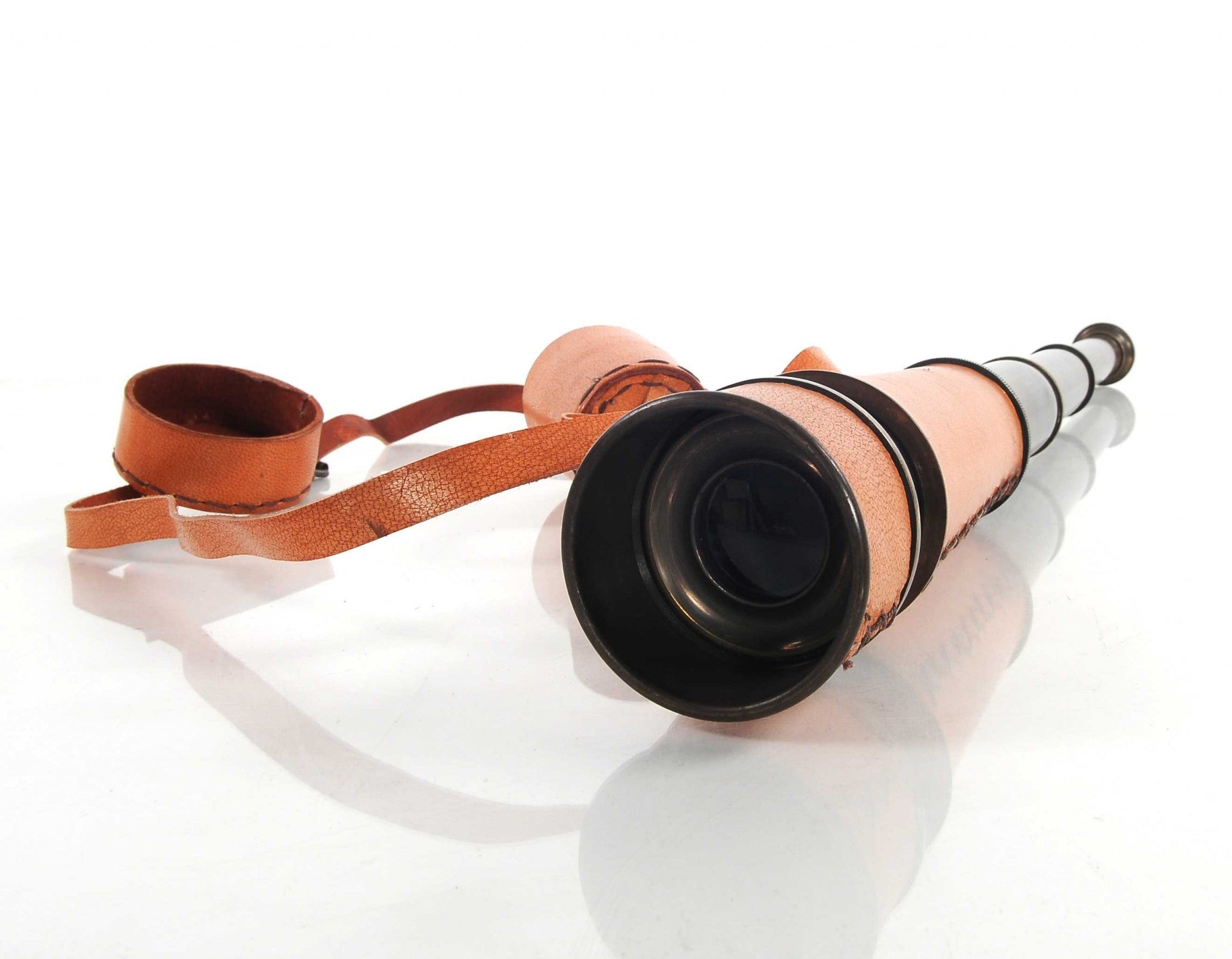 Rustic Brass And Leather Handheld Telescope