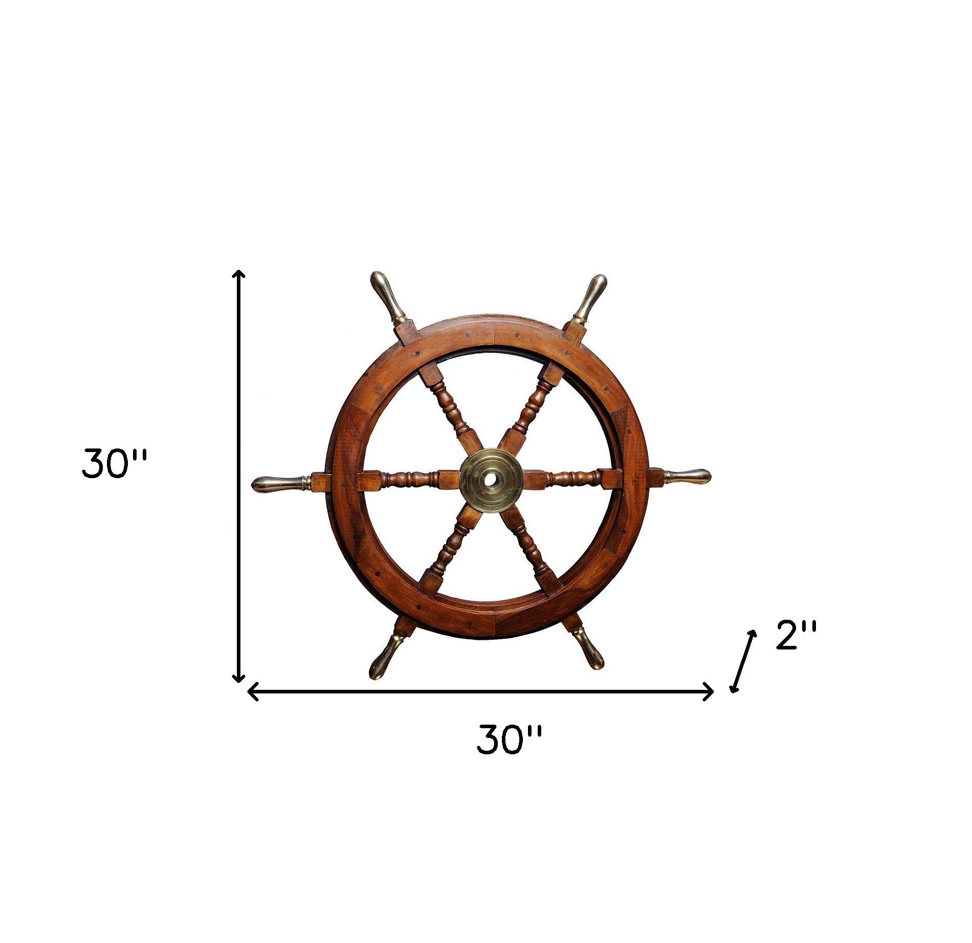 30" X 30" X 2" Ship Wheel