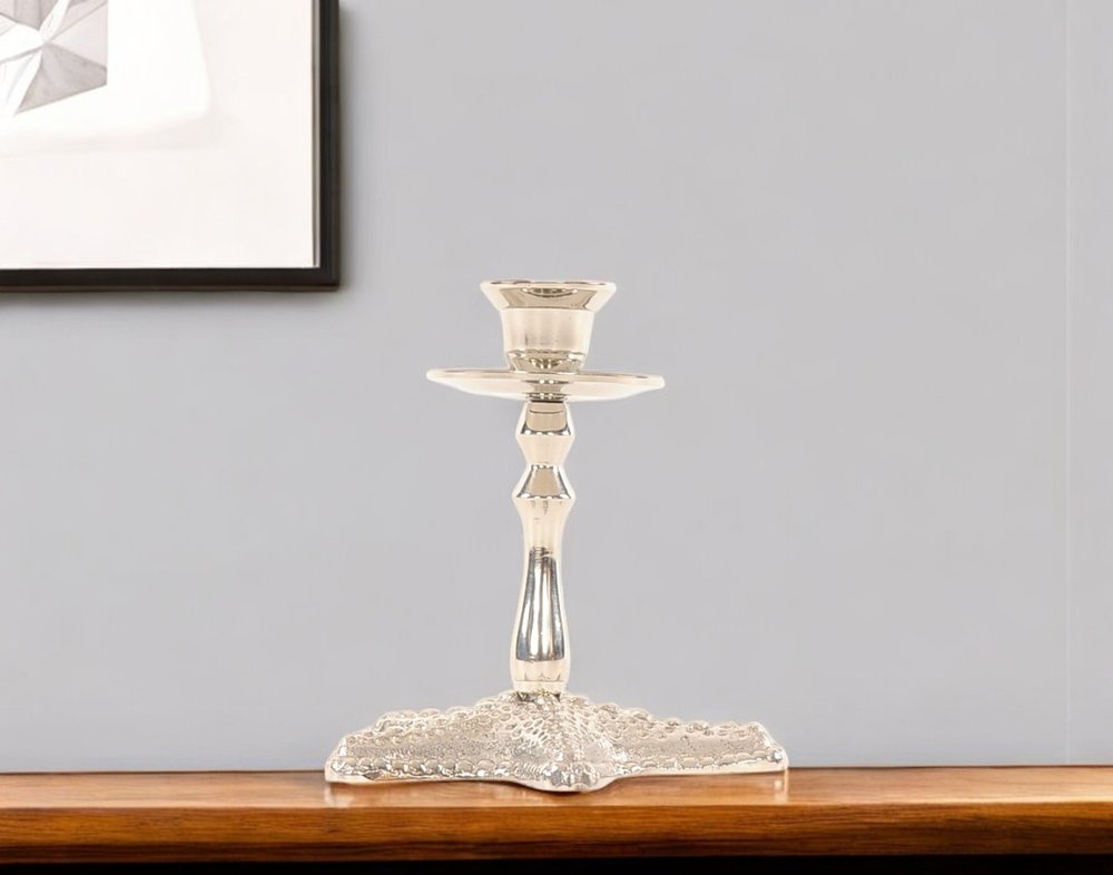 5" Silver Brass Starfish Tabletop Candle Holder