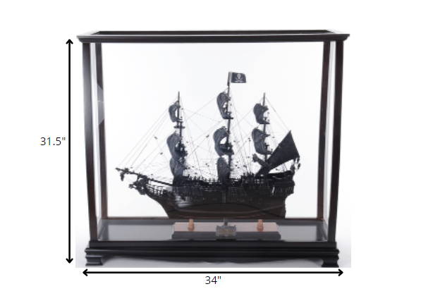 34" Black Glass Standard Display Stand