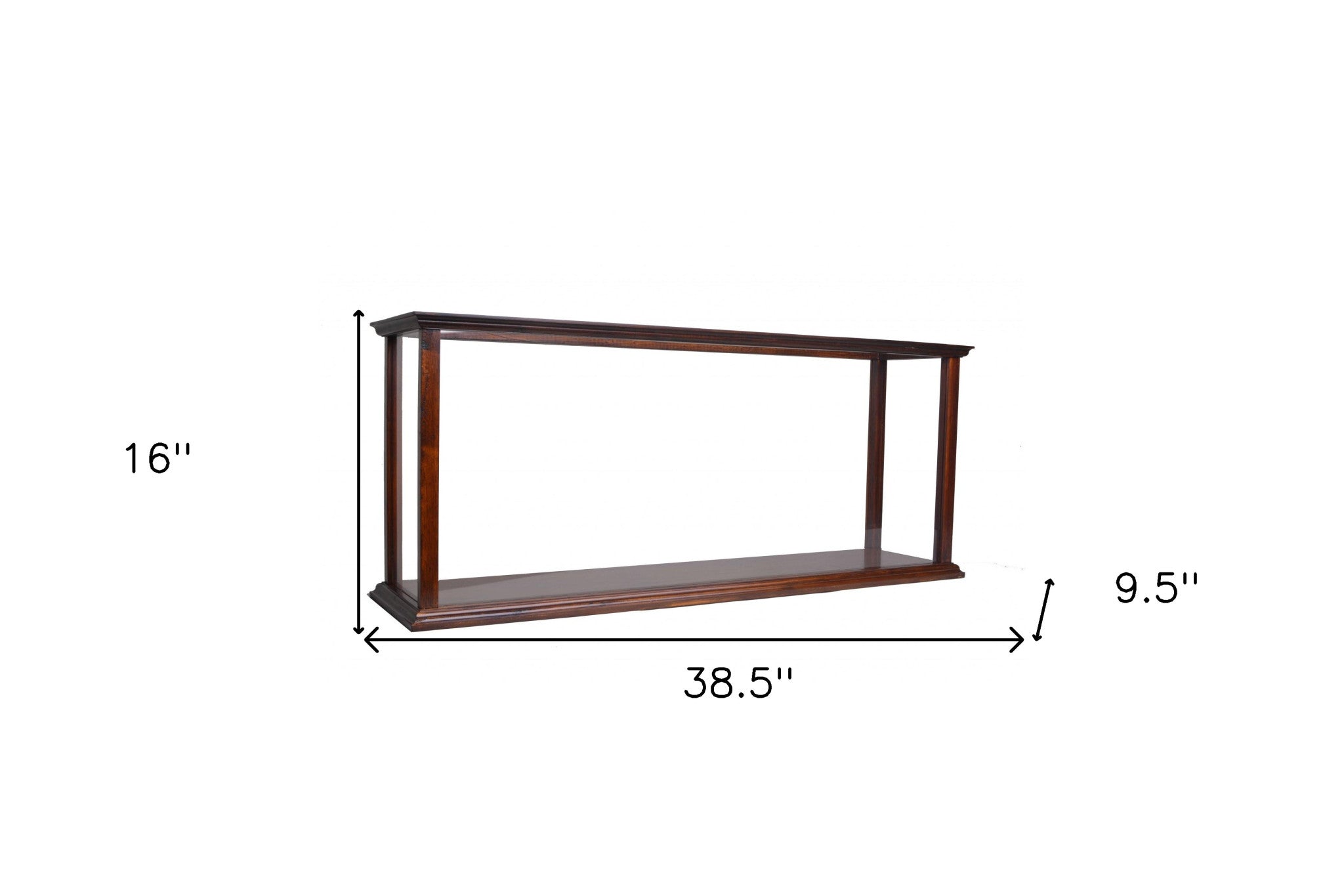 10" Dark Brown And Clear Glass Standard Display Stand