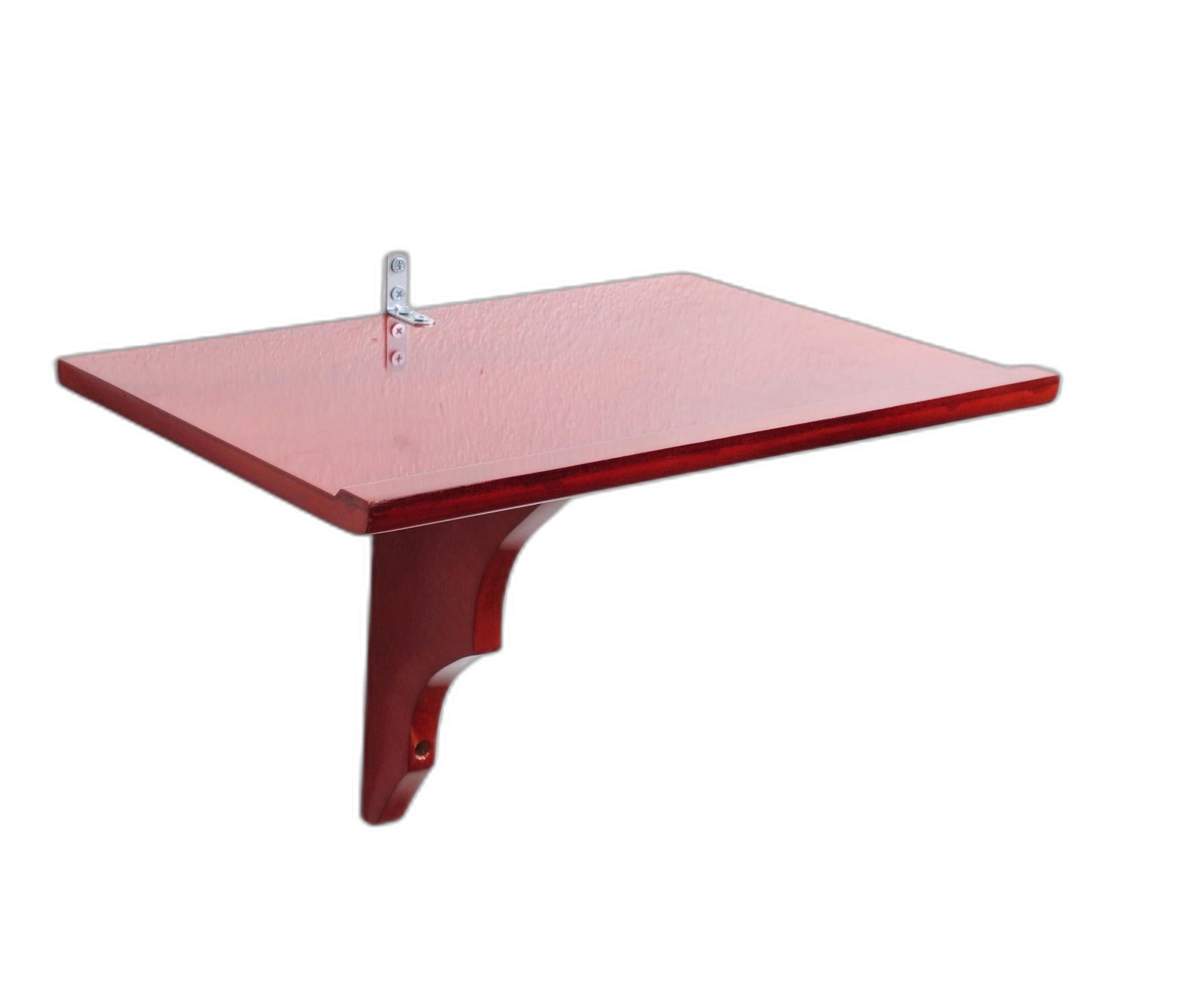 10" Red Solid Wood Wall Mounted Floating Shelf