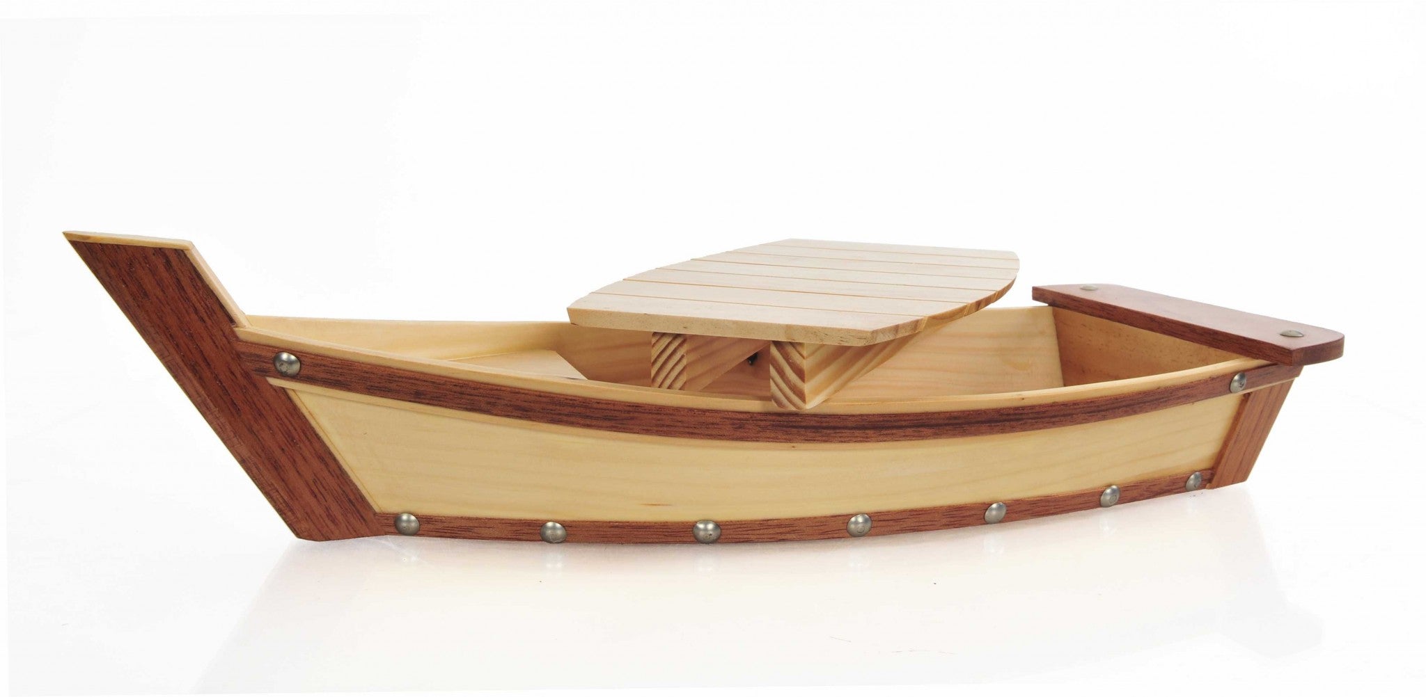6.25" X 16.75" X 3.37"  Small Wooden Sushi Boat  Serving Tray