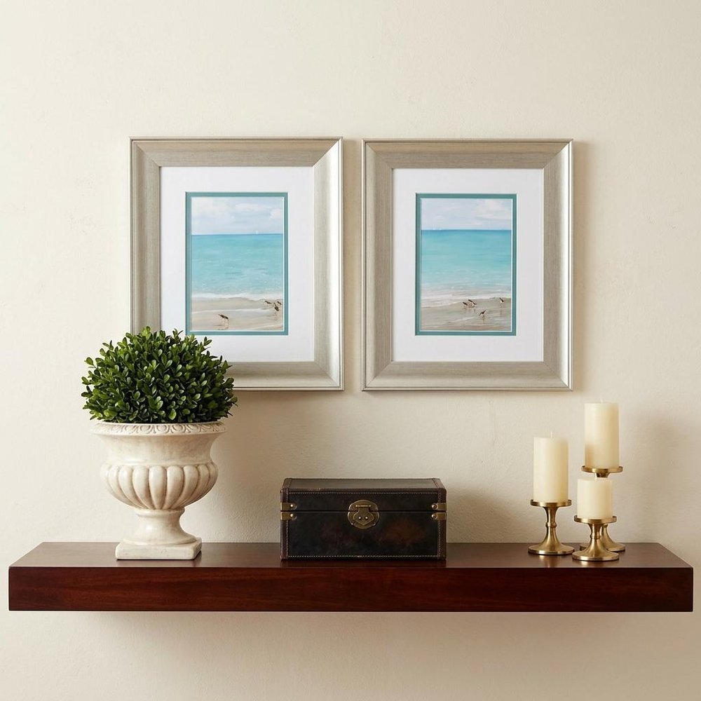 11" X 13" Brushed Silver Frame Sunday At The Shore (Set Of 2)