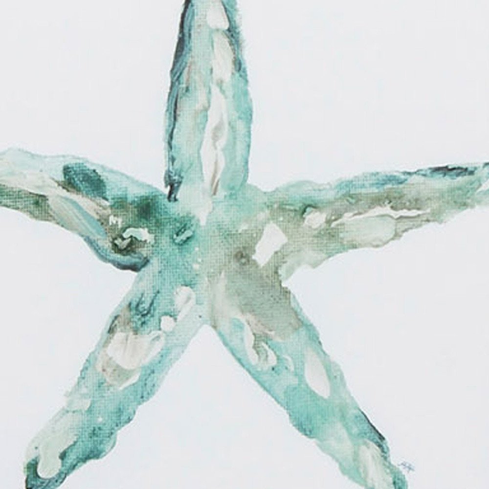 Set of Two Aqua Coastal White Square Framed Art