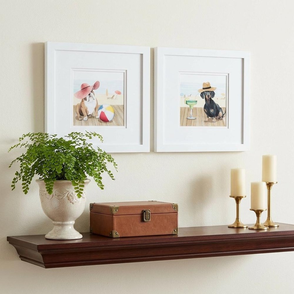 11" X 11" Matte White Frame Lets Go Boardwalk (Set Of 2)