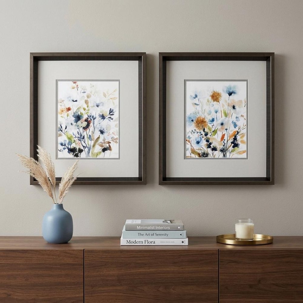15" X 17" Brushed Silver Frame Holland Spring Mix (Set Of 2)